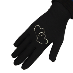 Термоперчатки "Polartec" Стразы Сердечки